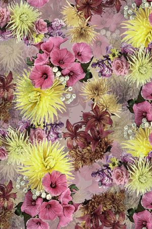 百合花印花华亿平台图片