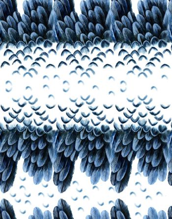 425971-个性纯手绘羽毛数码印花