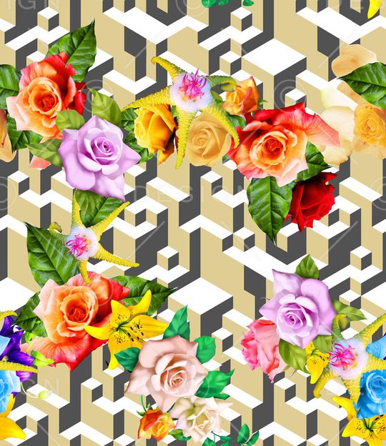 几何印花华亿平台图片