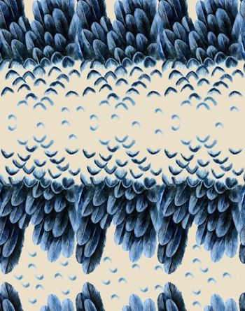 426054-个性纯手绘羽毛数码印花