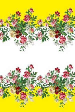 手绘花印花华亿平台图片