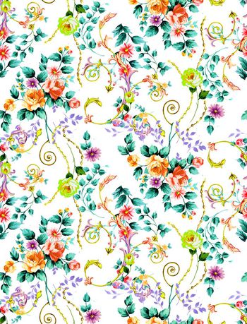 426258-时尚简约水彩手绘金属组合印花