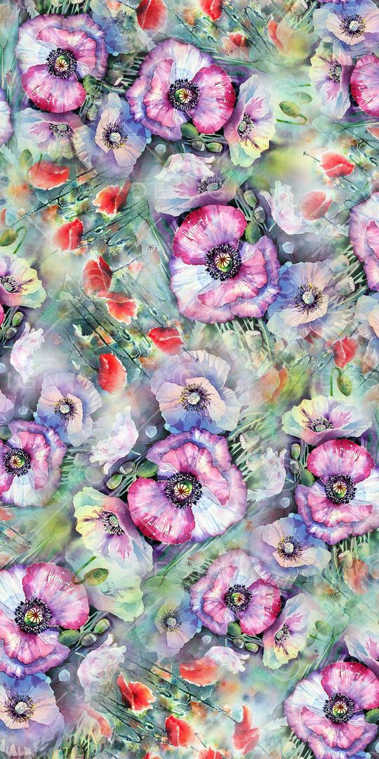 手绘素雅印花华亿平台图片