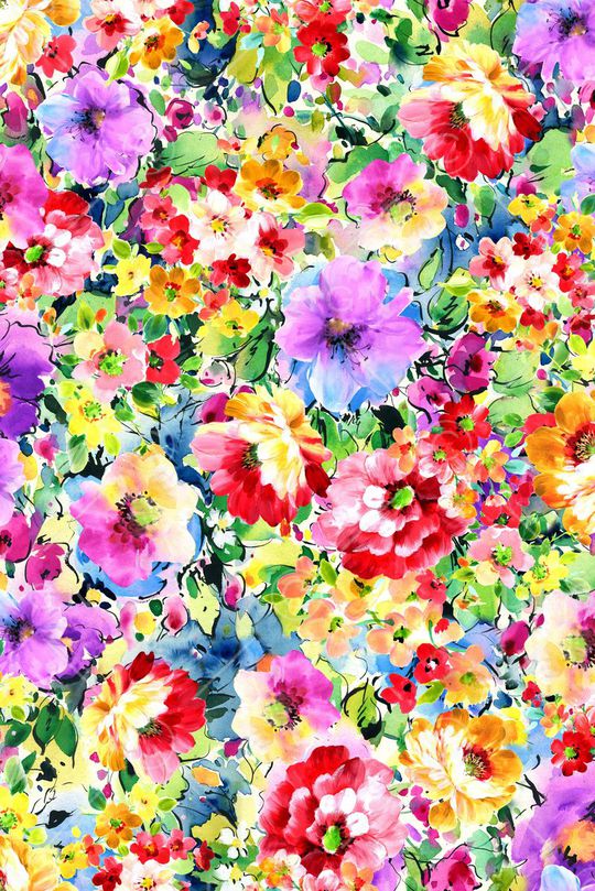 手绘 多彩 小碎花印花华亿平台图片