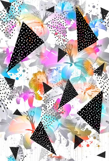 426580-几何三角彩幻瑕疵花卉组合男装休闲服