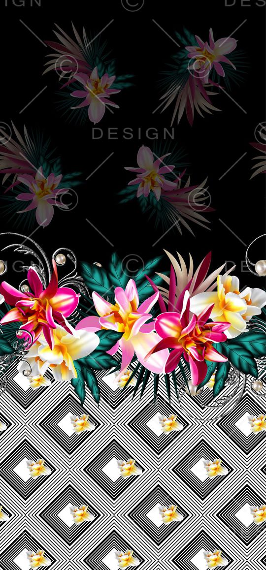 热带植物印花华亿平台图片