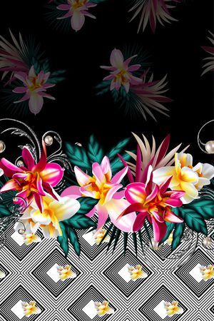 热带植物印花华亿平台图片