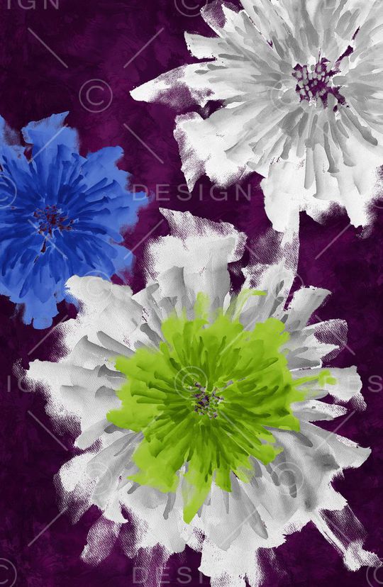 大朵花卉印花华亿平台图片