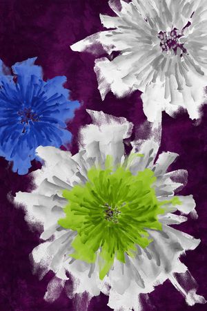 大朵花卉印花华亿平台图片