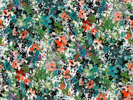 连衣裙花卉印花华亿平台图片