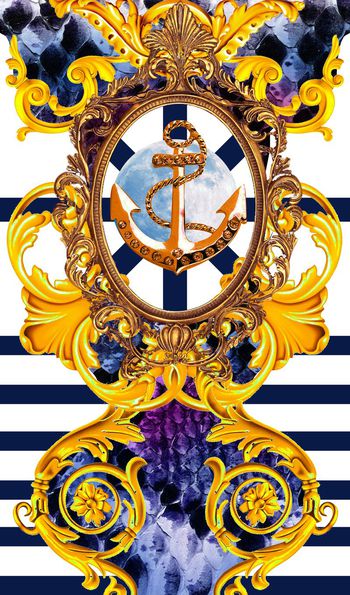 427110-流行时尚大牌	金属定位锁头条纹花边