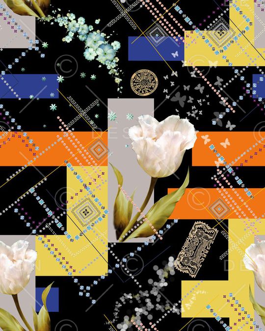 方格印花华亿平台图片