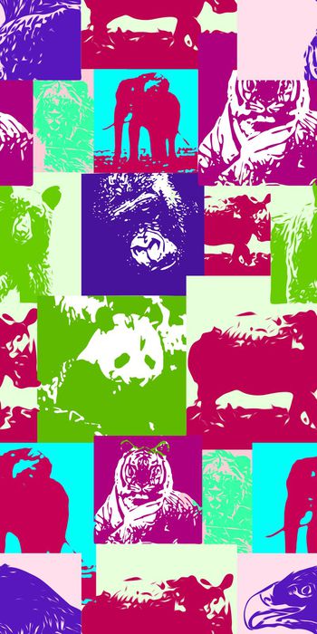 427259-时尚 动物 拼接  服装