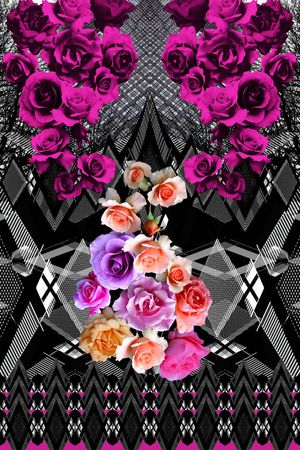 几何图形印花华亿平台图片