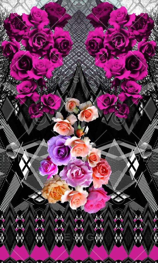 几何图形印花华亿平台图片