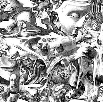 427555-复古男装个性头像诡异流动数码印花