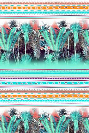 几何图案印花华亿平台图片