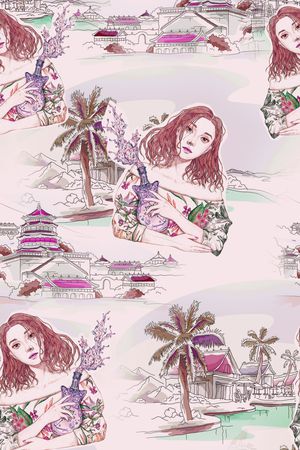 手绘印花华亿平台图片