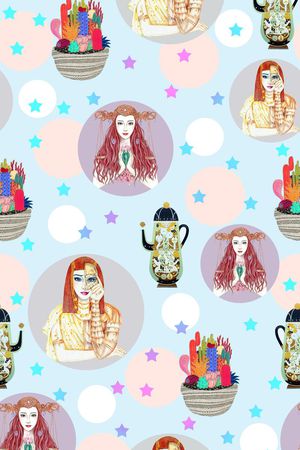 几何波点创意华亿平台印花华亿平台图片