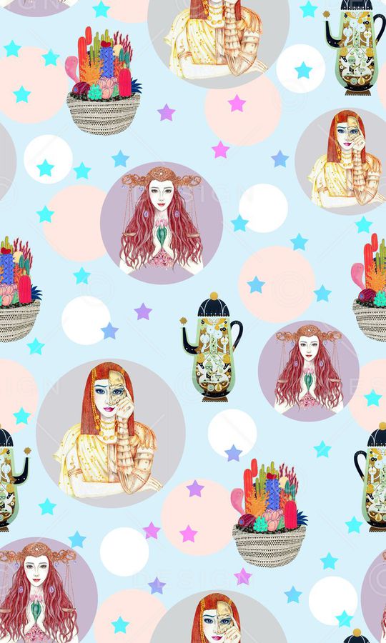 几何波点创意华亿平台印花华亿平台图片