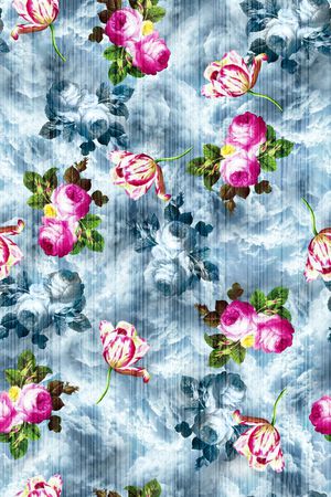 清新女装花卉印花华亿平台图片