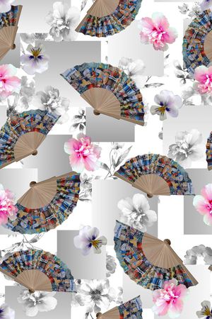 花卉组合印花华亿平台图片