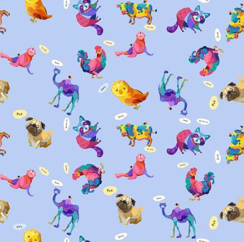 427911-	卡通可爱小清新动物大杂烩