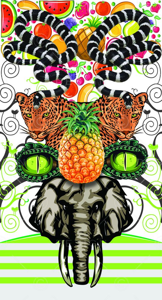 热带风情印花华亿平台图片