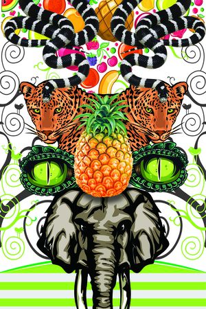 热带风情印花华亿平台图片