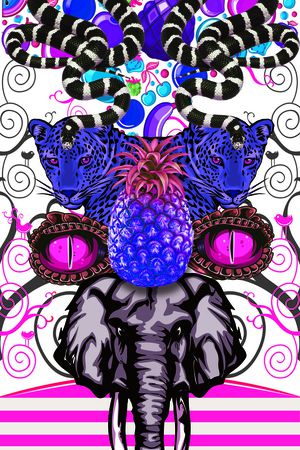 热带风情印花华亿平台图片