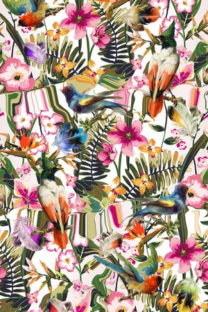 花卉印花华亿平台图片