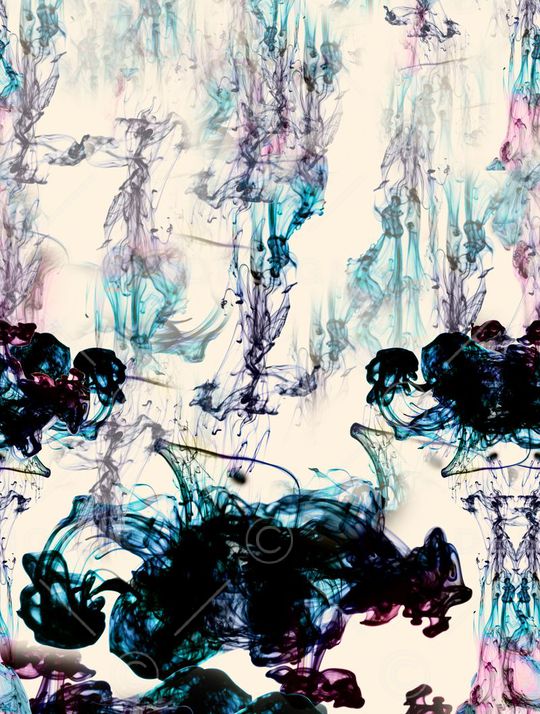 彩绘墨水云纹印花华亿平台图片