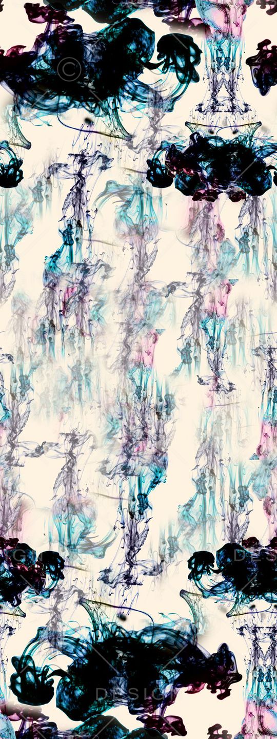 抽象水墨韵文印花华亿平台图片