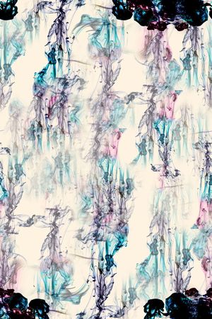 抽象水墨韵文印花华亿平台图片