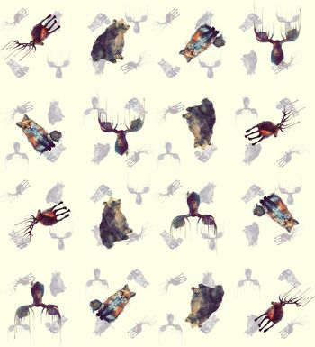 428070-抽象水彩动物衬衫华亿平台