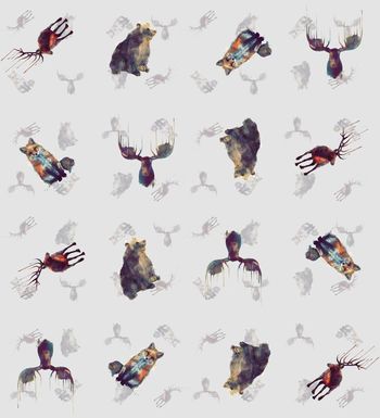 428071-抽象水彩动物衬衫华亿平台