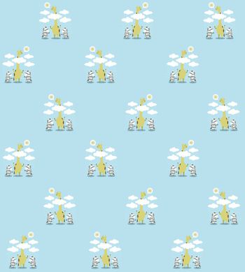 428086-斑马与长颈鹿卡通动物童装华亿平台