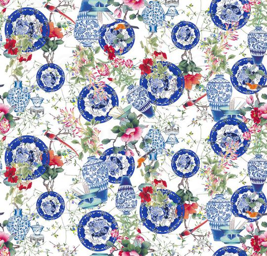 工笔画花卉印花华亿平台图片