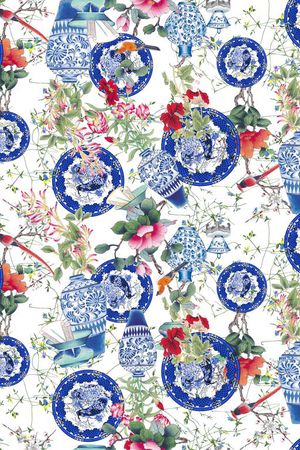 工笔画花卉印花华亿平台图片