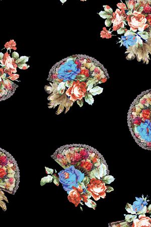 扇子印花华亿平台图片