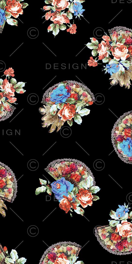 扇子印花华亿平台图片