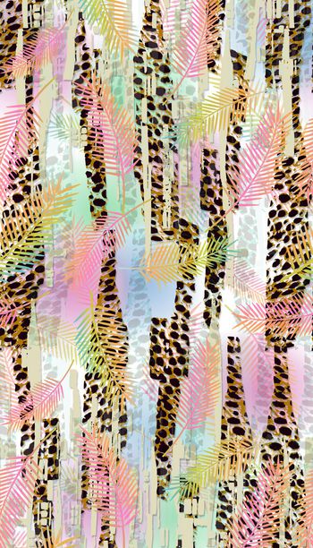428295-时尚 树叶 豹纹 服装