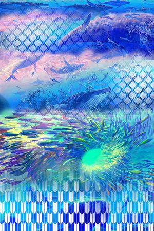 方格几何印花华亿平台图片