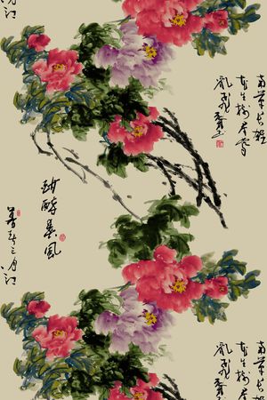 牡丹国色天香印花华亿平台图片