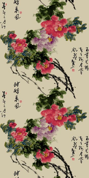 牡丹国色天香印花华亿平台图片