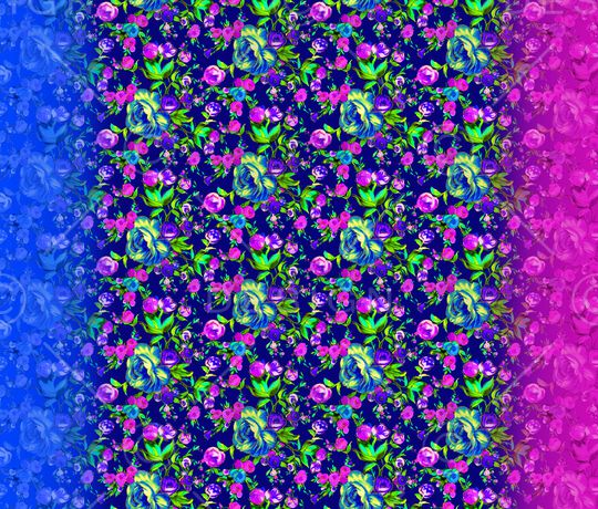 彩色花卉印花华亿平台图片