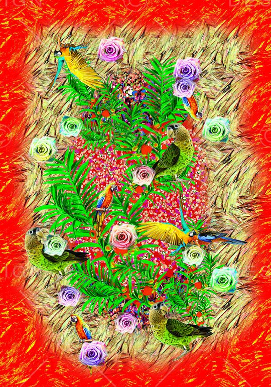 彩色组合印花华亿平台图片