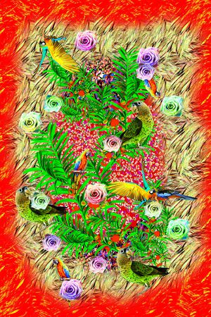 彩色组合印花华亿平台图片