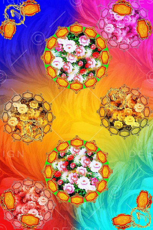 花卉印花华亿平台图片