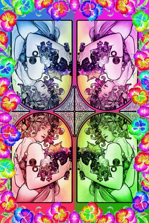 彩色组合印花华亿平台图片